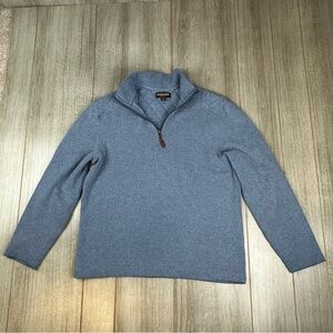 Johnston Murphy 1/4 Zip Pullover Sweater Men’s M Quilted Blue *flaw